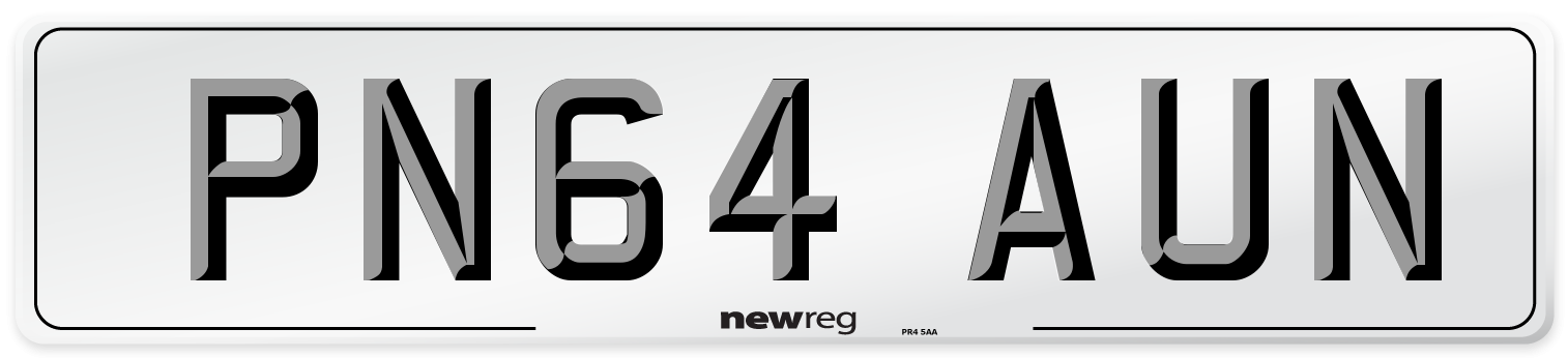 PN64 AUN Number Plate from New Reg